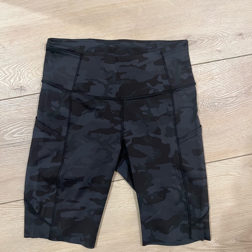 Lululemon Black Camo Biker Shorts